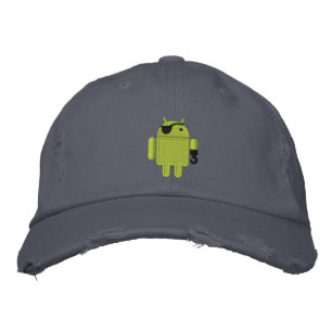 Android Robot Pirate Embroidery Embroidered Hat
