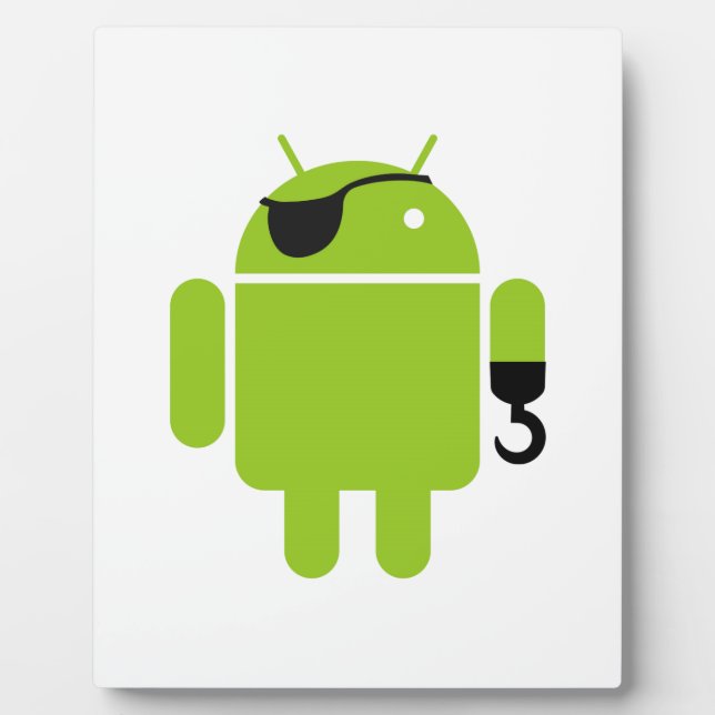 Android Robot Pirate Style Plaque (Front)