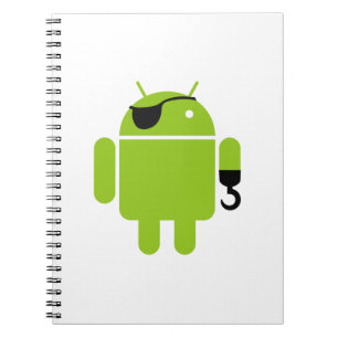 Android Robot Pirate Style Spiral Notebook