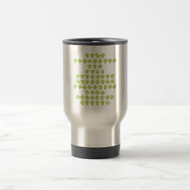 Android Software Developer Saying (Upper Case) Travel Mug (Center)