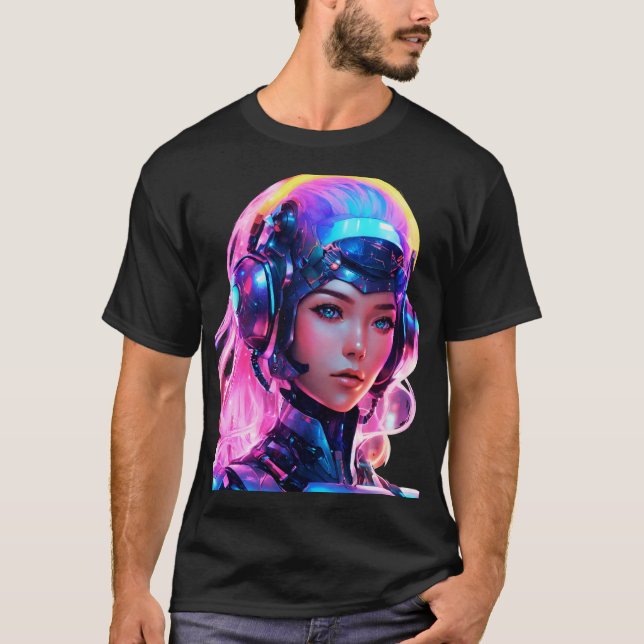 Android Techno Space Girl T-Shirt (Front)