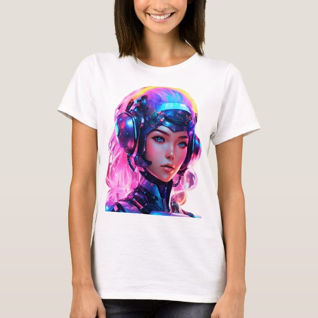 Android Techno Space Girl T-Shirt (Front)