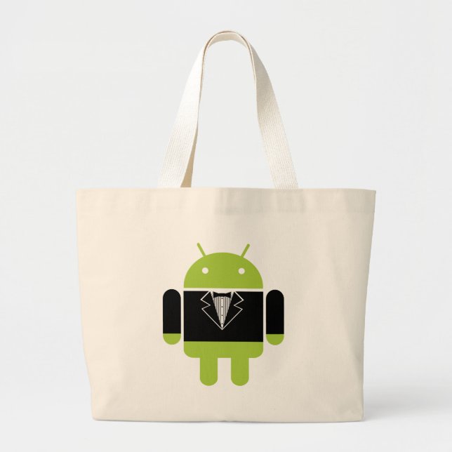 Android Tux Large Tote Bag (Front)