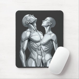Android Union: Cyborg Couple Futuristic Mousepad