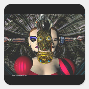ANDROID XENIA SPACESHIP PILOT,Science Fiction Square Sticker