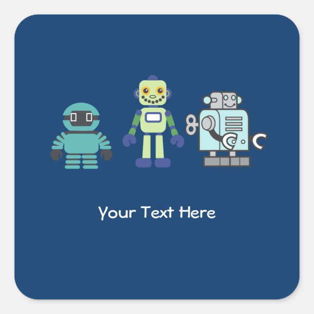 Androids & Robot Sticker Label (Front)