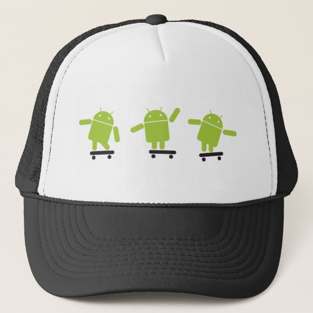androids-skateboard trucker hat (Front)