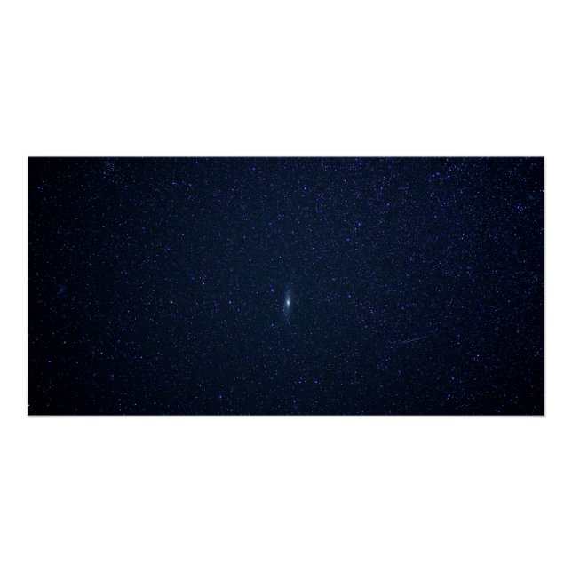 Andromeda Galaxy Midnight Blue Starry Night Poster (Front)