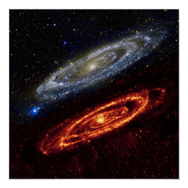 Andromeda Galaxy Ultraviolet and Infrared Poster (Front)