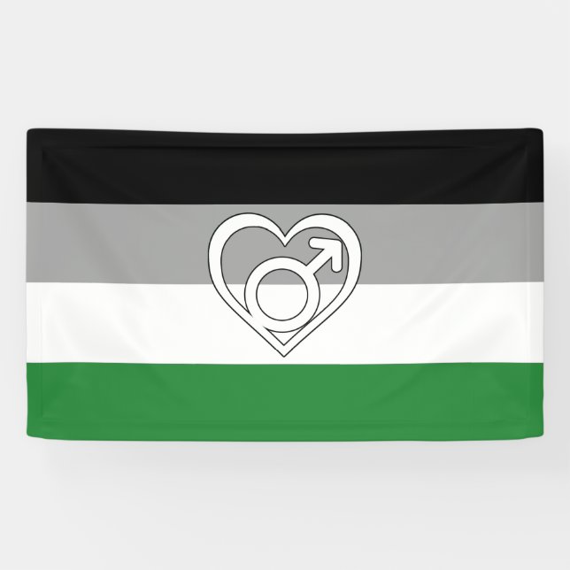 Androphilia Pride Flag and Symbol Banner (Horizontal)