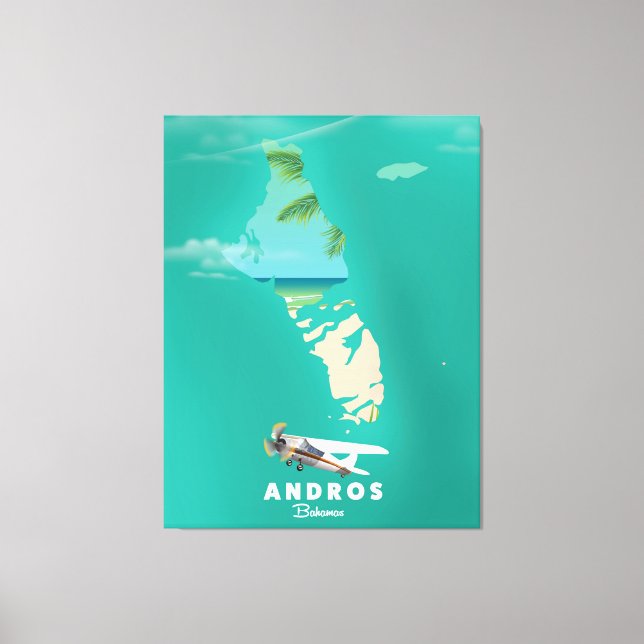 Andros Bahamas Vacation map. Canvas Print (Front)