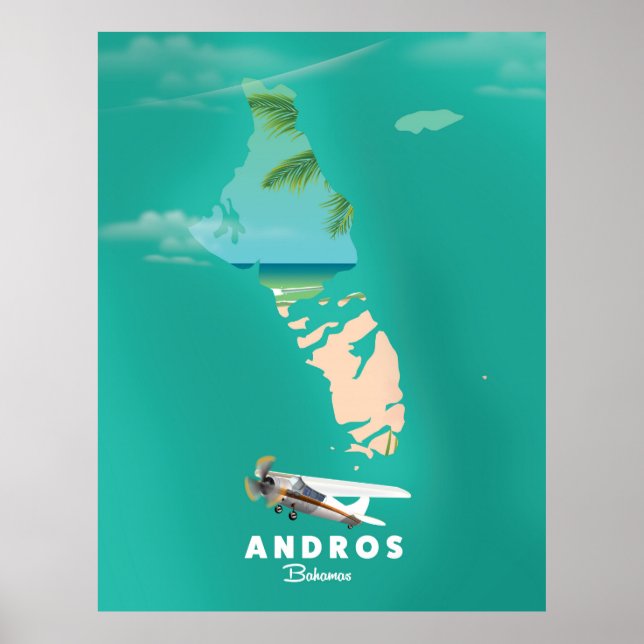 Andros Bahamas Vacation map. Poster (Front)