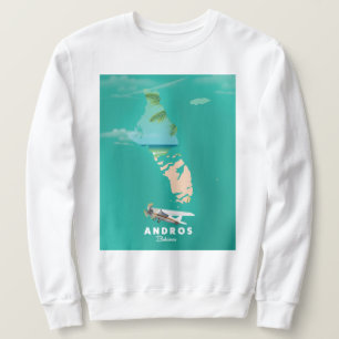 Andros Bahamas Vacation map. Sweatshirt