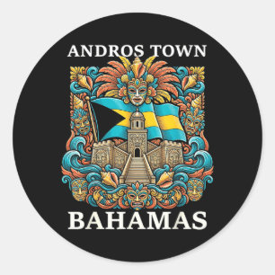 Andros Town Bahamas Island Vacation Travel Classic Round Sticker