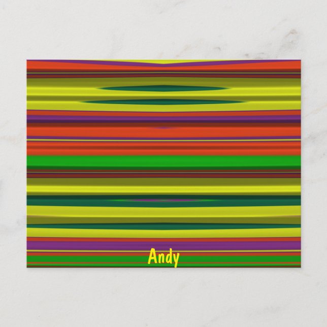 ANDY ~ 3D Design Pattern ~ Christmas Colors~ Post Postcard (Front)