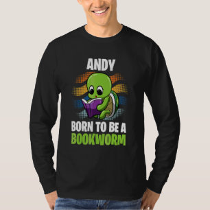Andy Born To Be A Bookworm Personalised T-Shirt