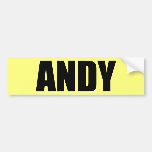 Andy Bumper Sticker (Front)