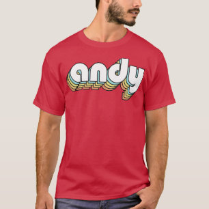 Andy Retro Rainbow Typography Faded Style T-Shirt