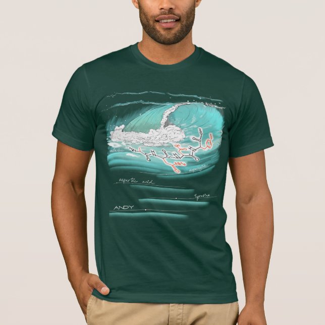 Andy spelled by amino acids, dark colour Tee (Front)