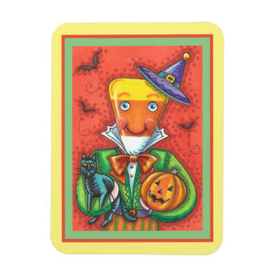 ANDY THE CANDY CORN MAN, BLACK CAT & JACK Colourfu Magnet
