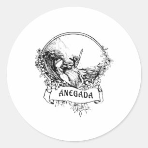 Anegada, Bvi Vintage Retro Surfing Surfer Vacation Classic Round Sticker