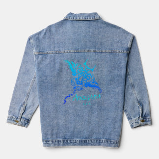 Anegada Bvi Vintage Tribal Manta Ray Vacation  Denim Jacket