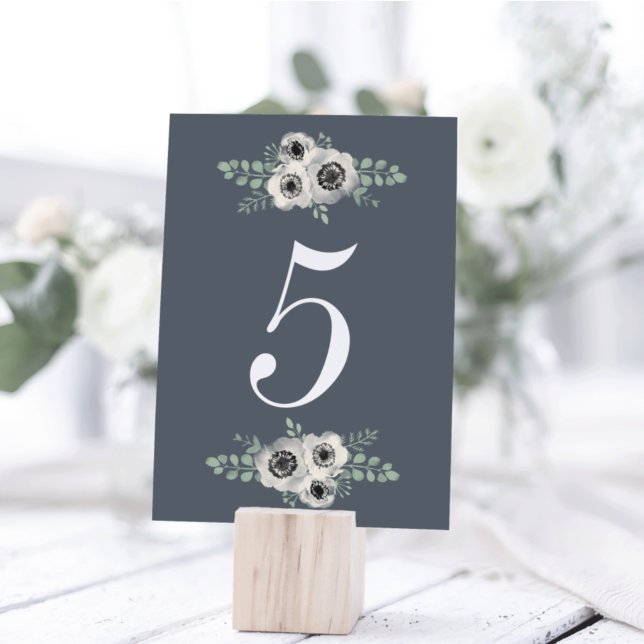 Anemone and Eucalyptus Floral Table Number (Creator Uploaded)