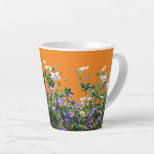 Anemone and Geranium Cust. Orange Latte Mug