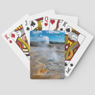 Anemone and Old Faithful Geysers Erupting Playing Cards