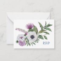 Anemone and Thistle RSVP card