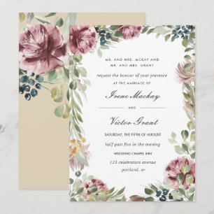 Anemone Blush   Pink Formal Botanical Wedding Invitation