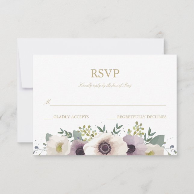 Anemone Bouquet RSVP Card (Front)