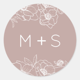 Anemone Bouquet Wedding Classic Round Sticker