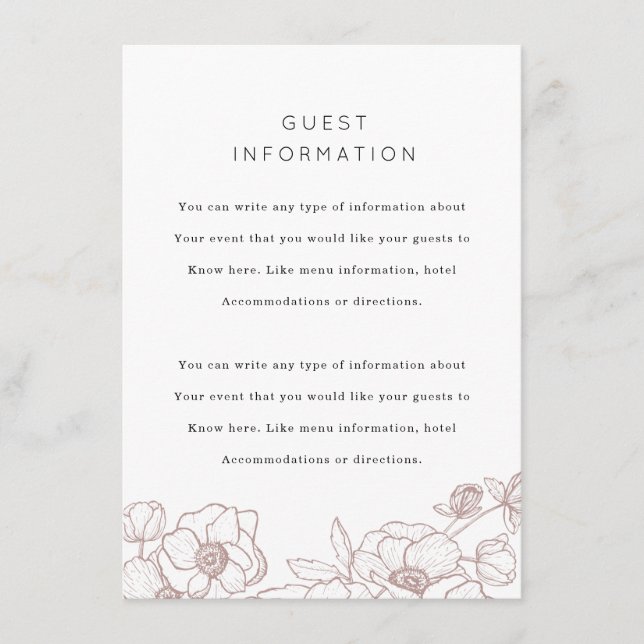 Anemone Bouquet Wedding Insert (Front)