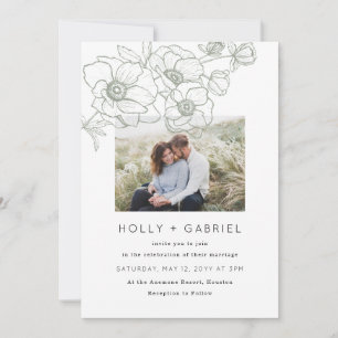 Anemone Bouquet Wedding Invitation