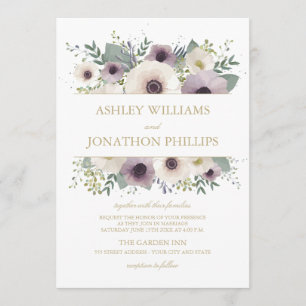 Anemone Bouquet Wedding Invitation