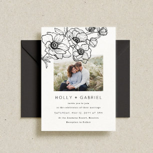 Anemone Bouquet Wedding Invitation
