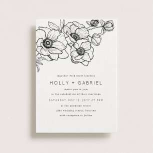 Anemone Bouquet Wedding Invitation
