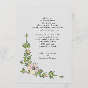 Anemone Corner Second Marriage Wedding Invitations