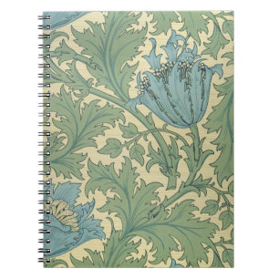 'Anemone' design (textile) Spiral Notebook