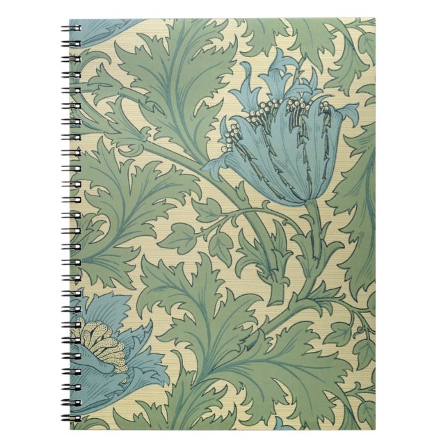 'Anemone' design (textile) Spiral Notebook (Front)