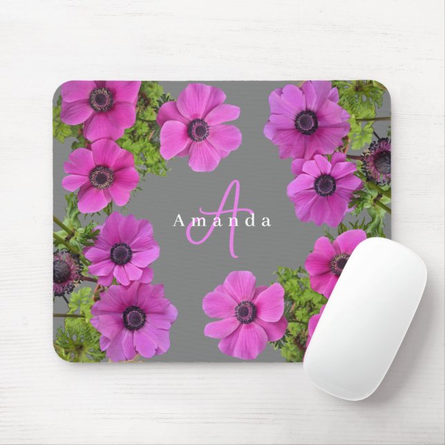 Anemone Flowers - Personalized Mouse Pad (With Mouse)