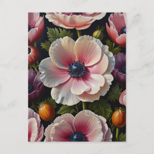 Anemone flowers postcard