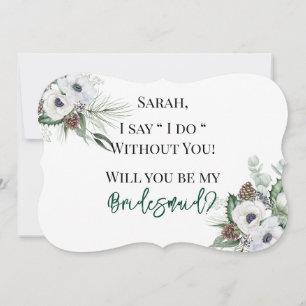 Anemone Hand-Painted Will You Be My Bridesmaid Invitation
