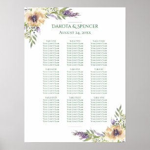 Anemone Lavender Cream Purple 10 Seating Chart