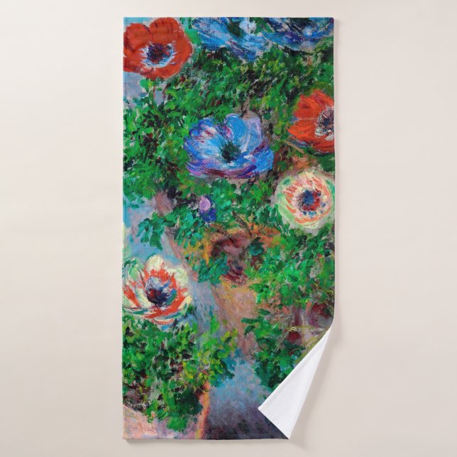 Anemone, Monet Bath Towel (Bath Towel)