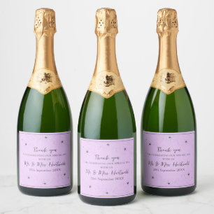 Anemone on Light Lilac Sparkling Wine Bottle Label