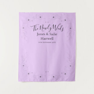 Anemone on Light Lilac Wedding Backdrop Tapestry