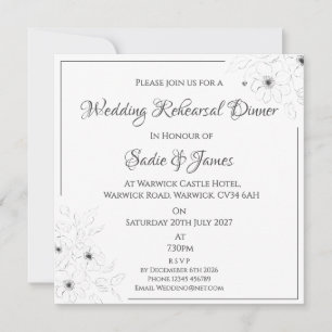 Anemone on White Invitation