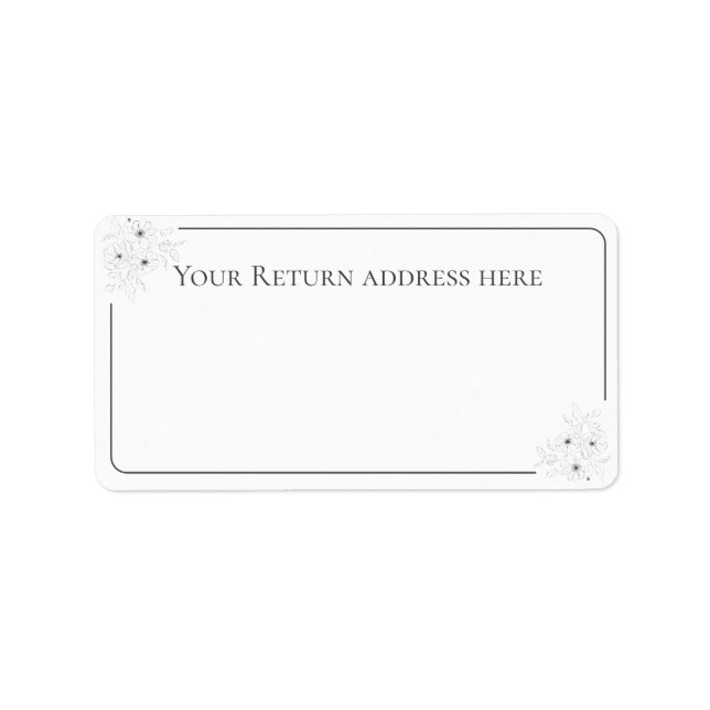 Anemone on White Return Address Label (Front)